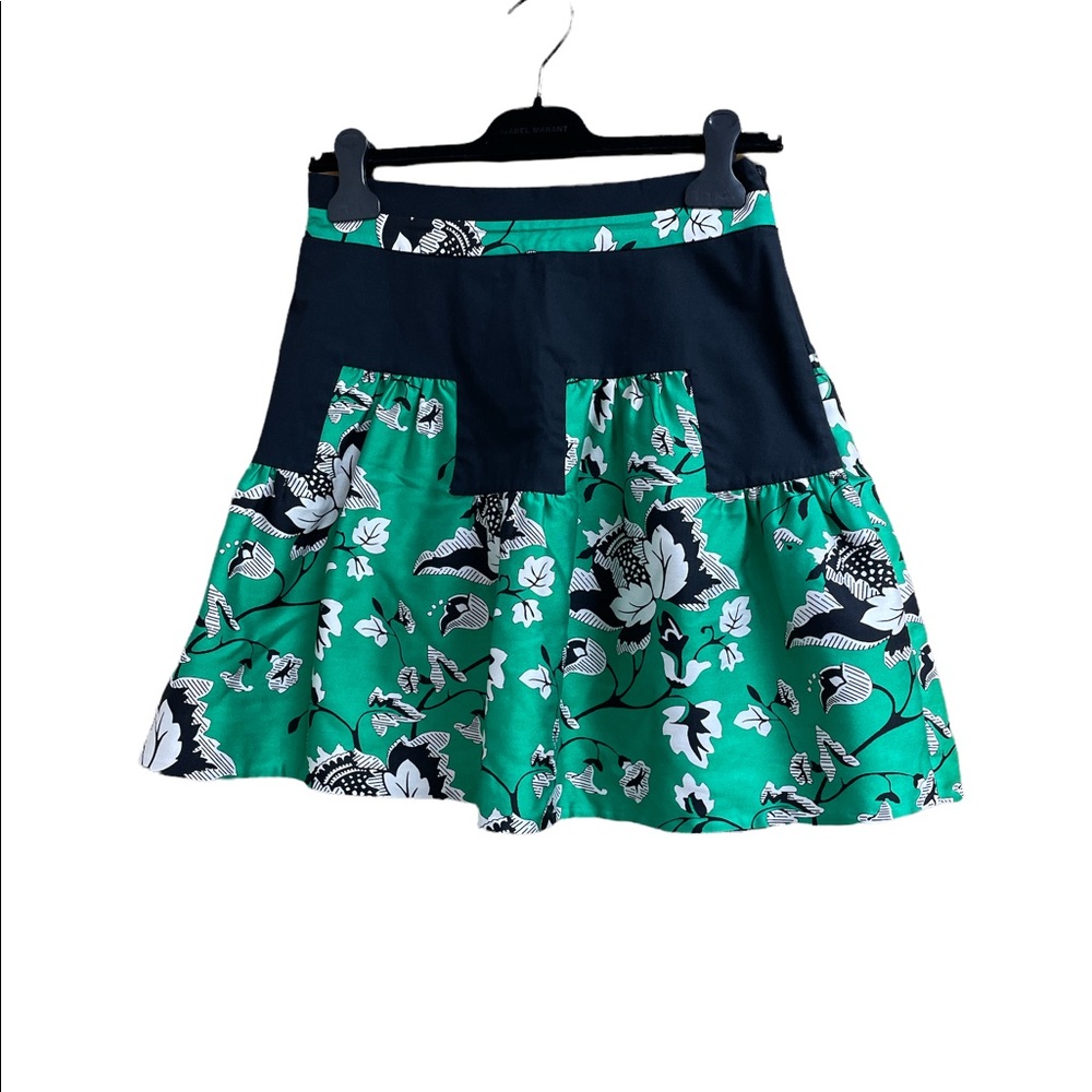 Claire Toile Garden Floral Print Mini Skirt